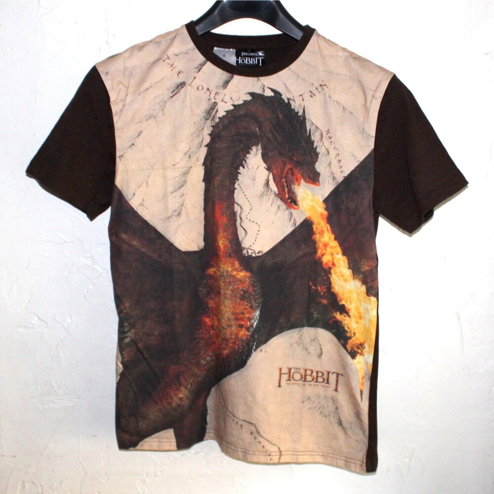 The Hobbit movie trilogy t-shirt S short sleeve Smaug dragon Lord Of The Rings
